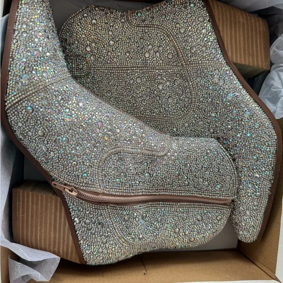 Betsey Johnson Emory Rhinestone Western Boot-Women’s Size 10 - Picture 3 of 6